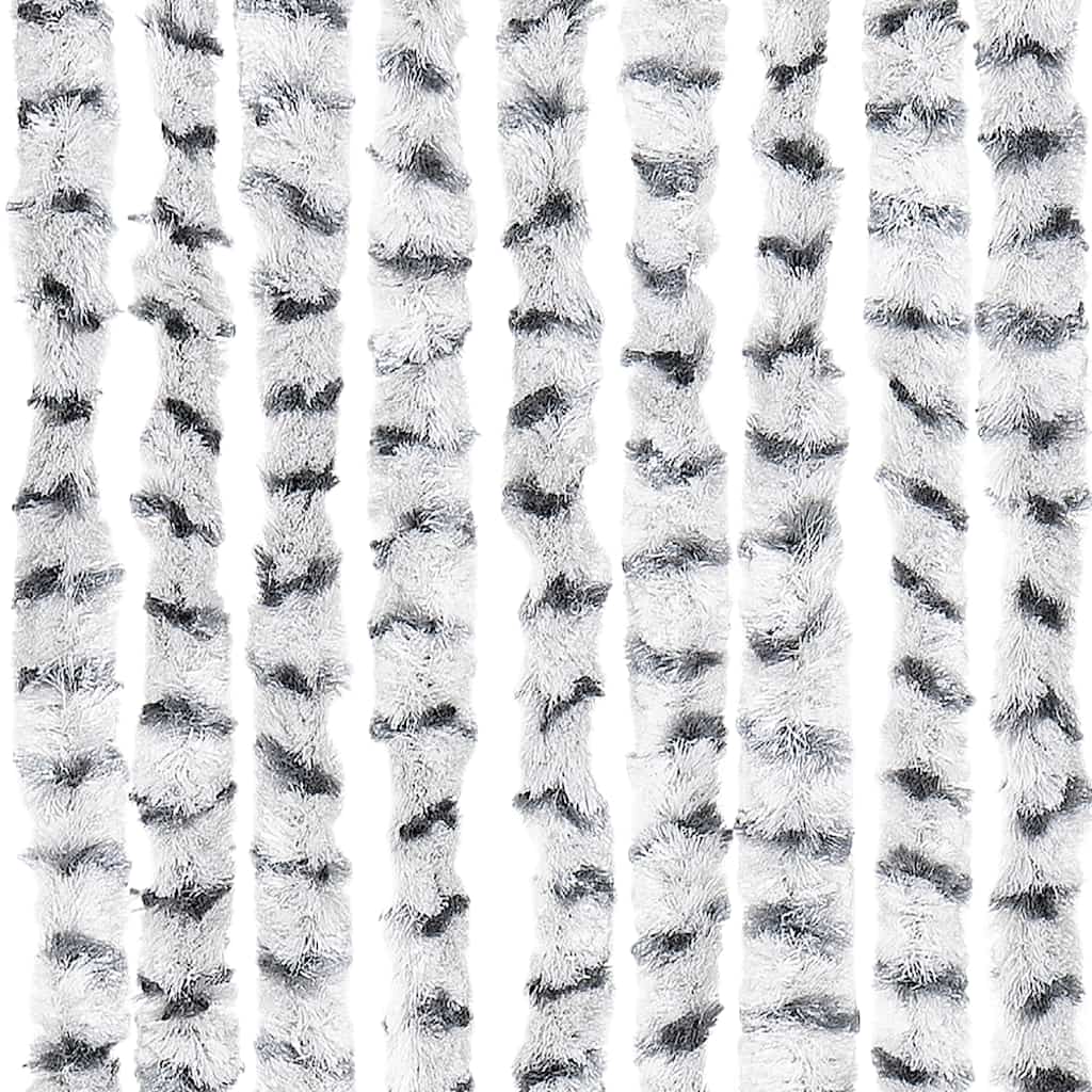 flueforhæng 56x200 cm chenille lysegrå og mørkegrå