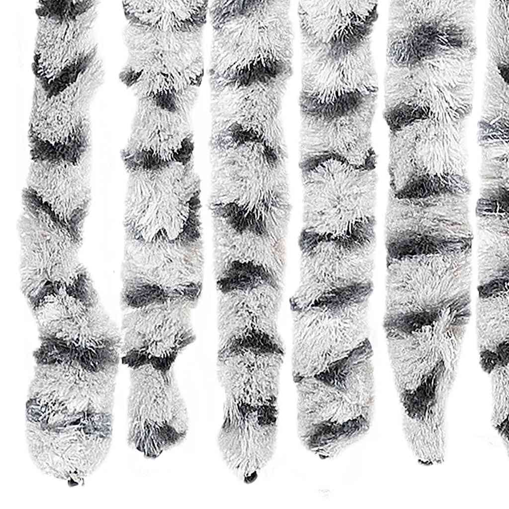 flueforhæng 56x200 cm chenille lysegrå og mørkegrå