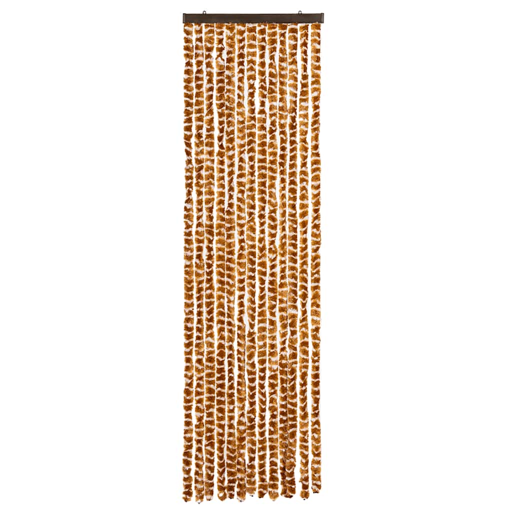 flueforhæng 56x200 cm chenille okkergul og hvid