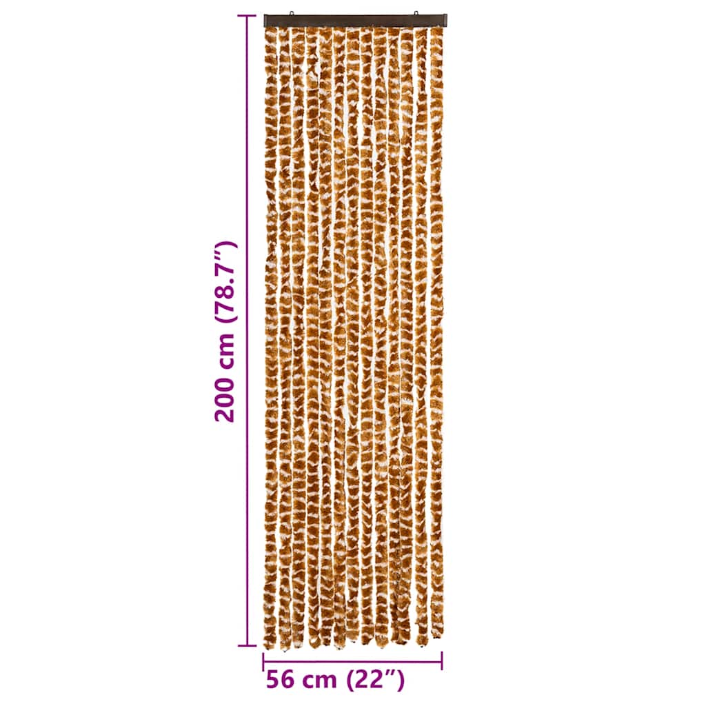flueforhæng 56x200 cm chenille okkergul og hvid