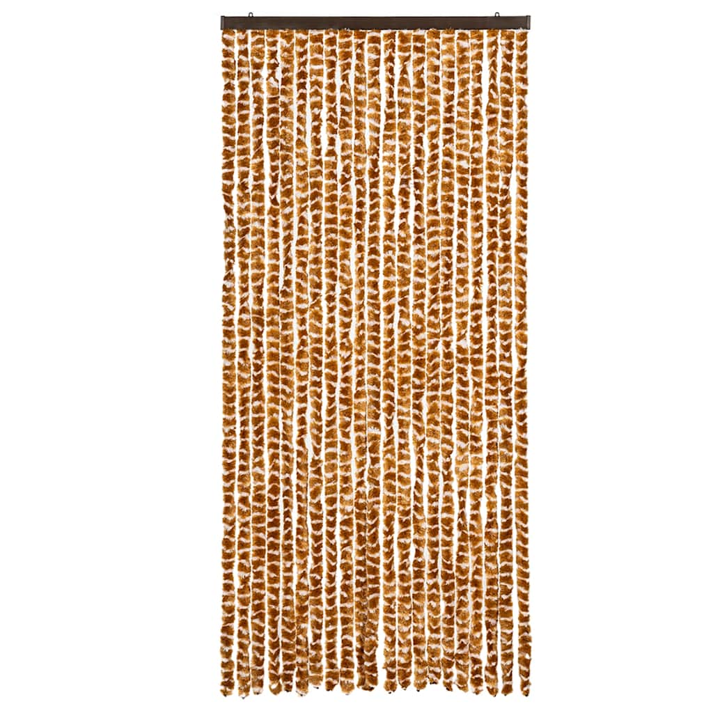 flueforhæng 90x200 cm chenille okkergul og hvid