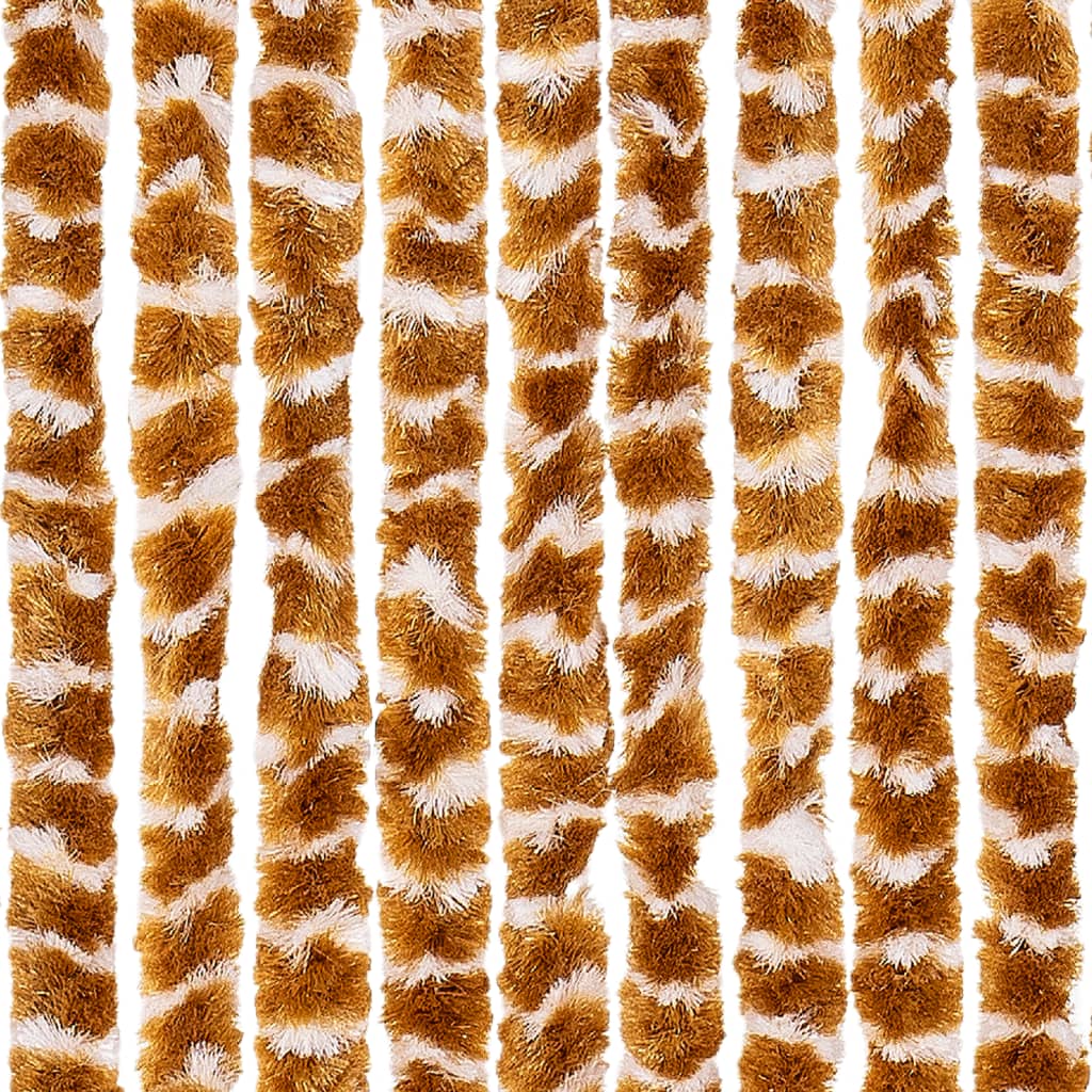 flueforhæng 100x200 cm chenille okkergul og hvid
