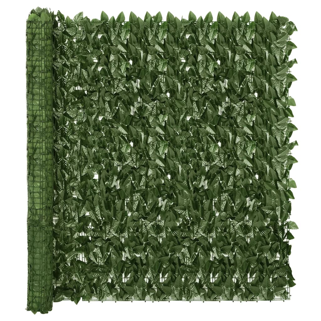 altanafskærmning 300x150 cm med mørkegrønne blade