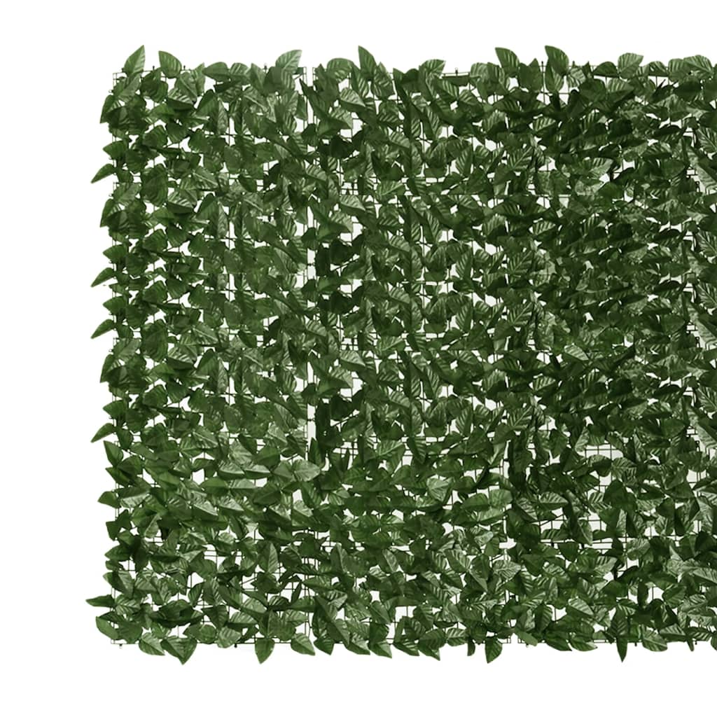 altanafskærmning 300x150 cm med mørkegrønne blade