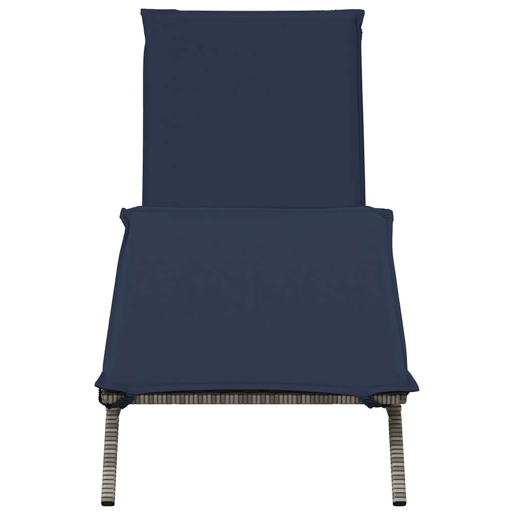 liggestol med hynde grå polyrattan