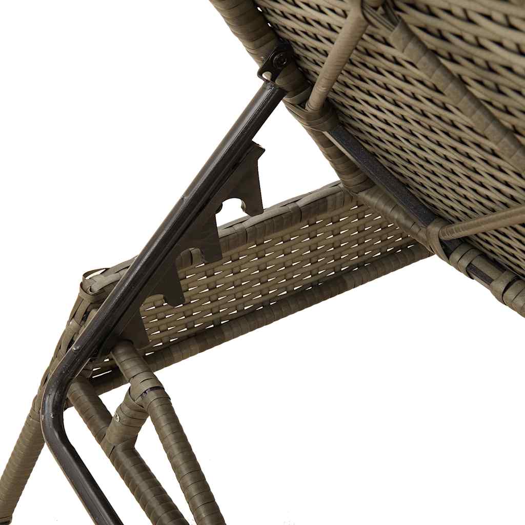 liggestol med hynde grå polyrattan