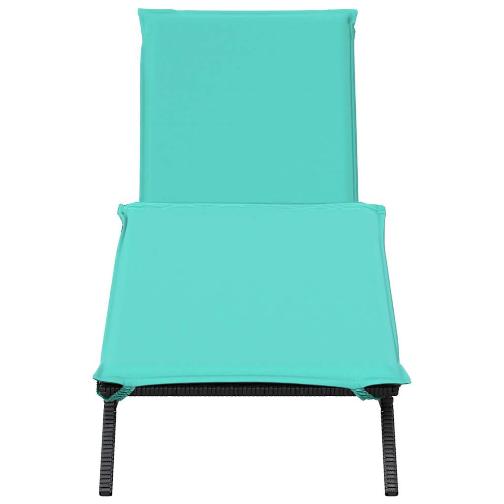 liggestol med hynde sort polyrattan