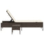 loungesofa med bord og hynde polyrattan brun