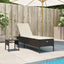 loungesofa med bord og hynde polyrattan brun