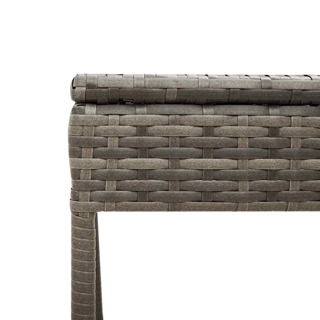 liggestol med bord og hynde grå polyrattan