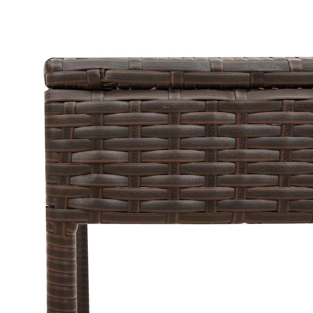 liggestol med bord og hynde brun polyrattan