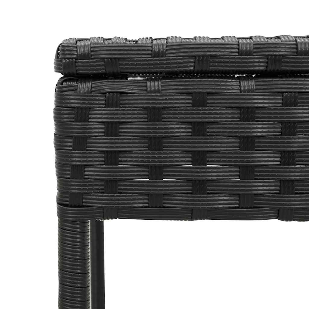 liggestol med bord og hynde sort polyrattan