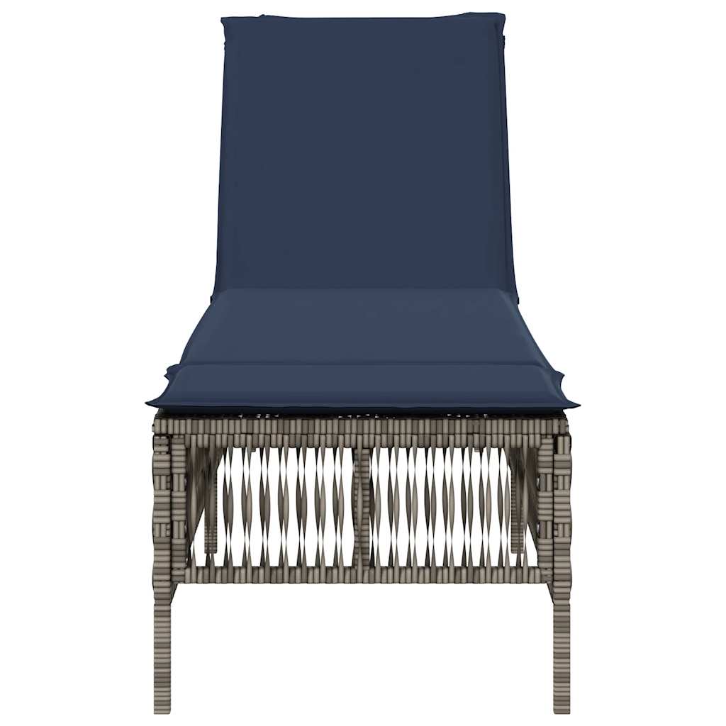 liggestol med hynde grå polyrattan
