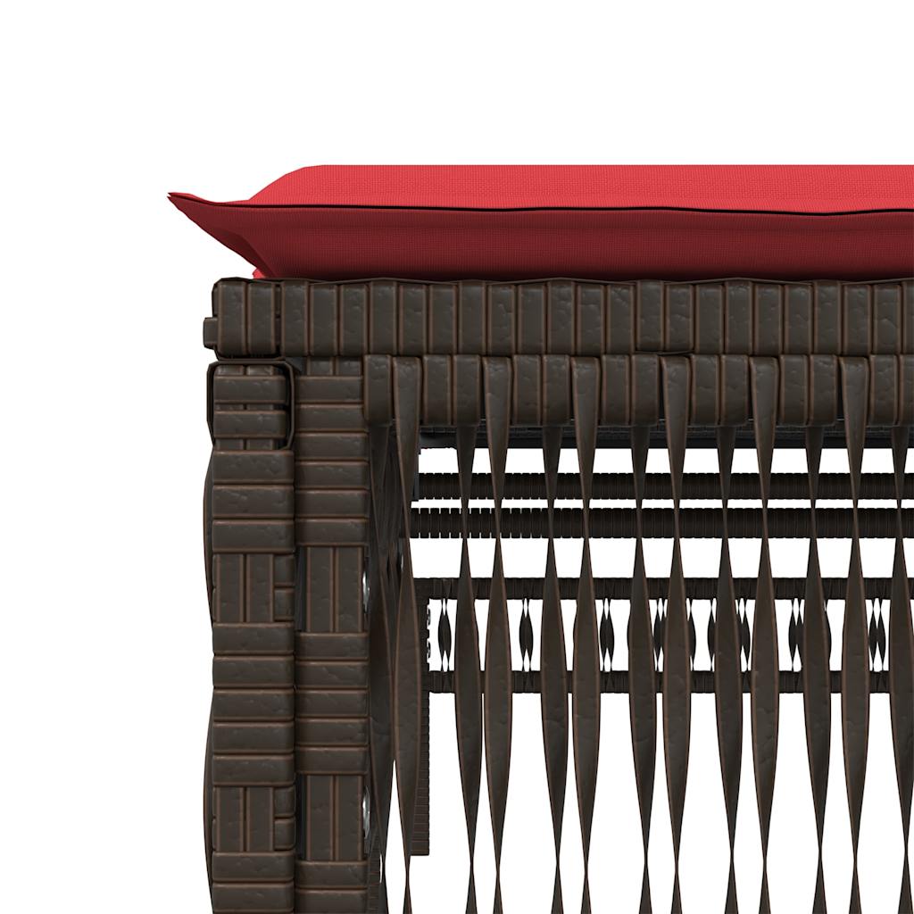 liggestol med hynde brun polyrattan