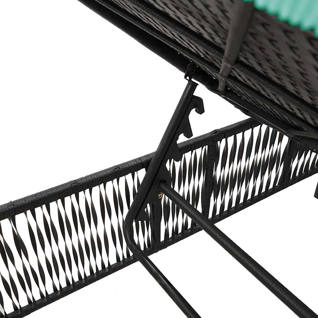 liggestol med hynde sort polyrattan