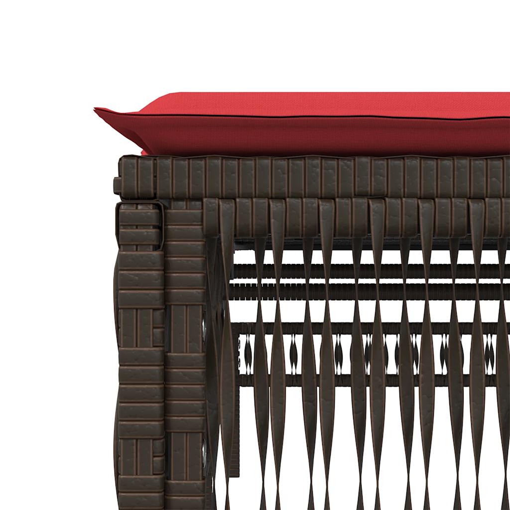 liggestole 2 stk. med bord brun polyrattan