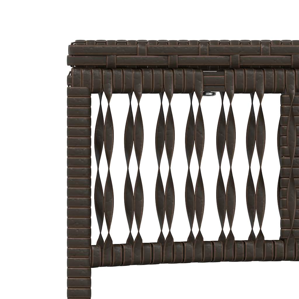 liggestole 2 stk. med bord brun polyrattan