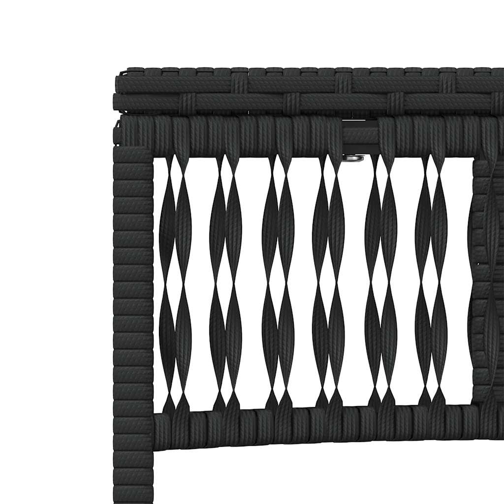 liggestole 2 stk. med bord sort polyrattan