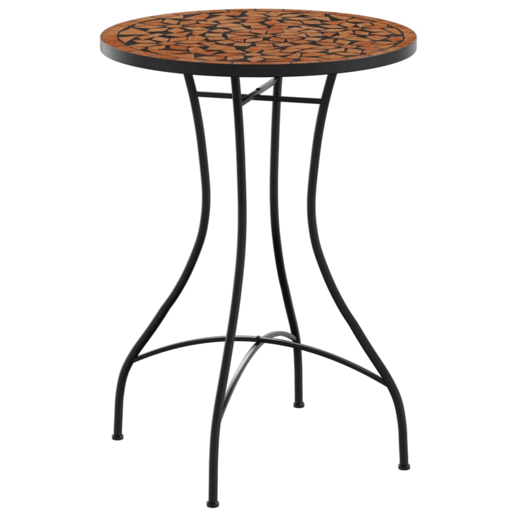bistrobord med mosaikdesign Ø50x70 cm keramisk terrakottafarvet