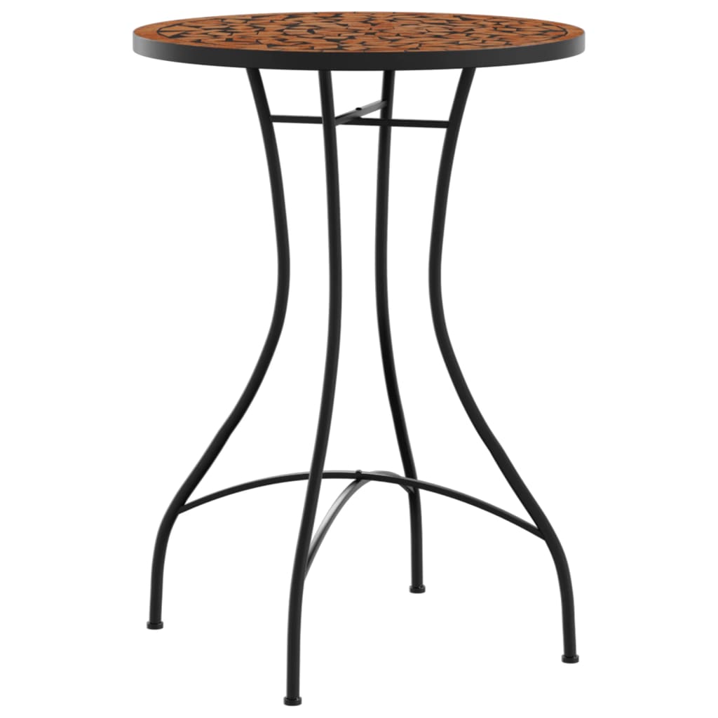 bistrobord med mosaikdesign Ø50x70 cm keramisk terrakottafarvet
