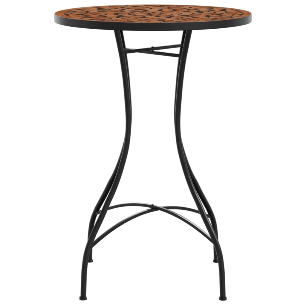 bistrobord med mosaikdesign Ø50x70 cm keramisk terrakottafarvet