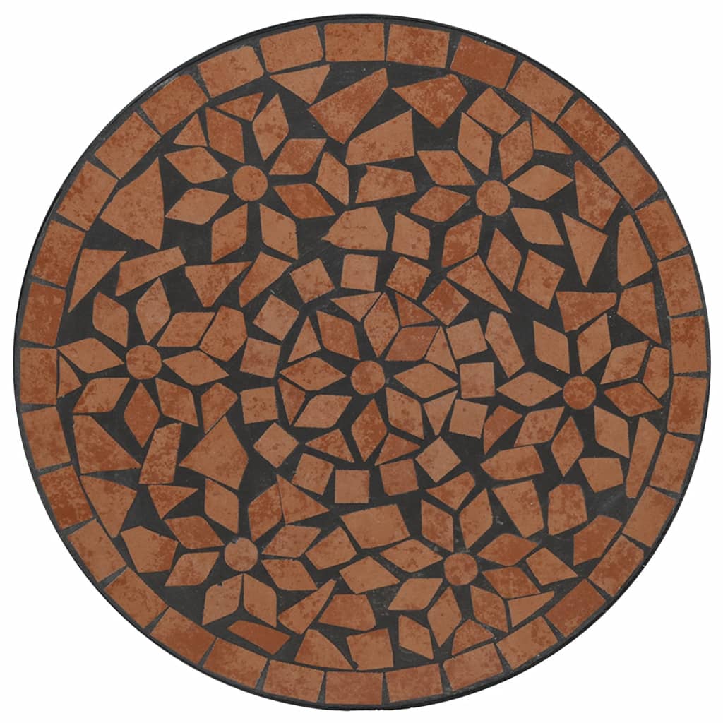 bistrobord med mosaikdesign Ø50x70 cm keramisk terrakottafarvet