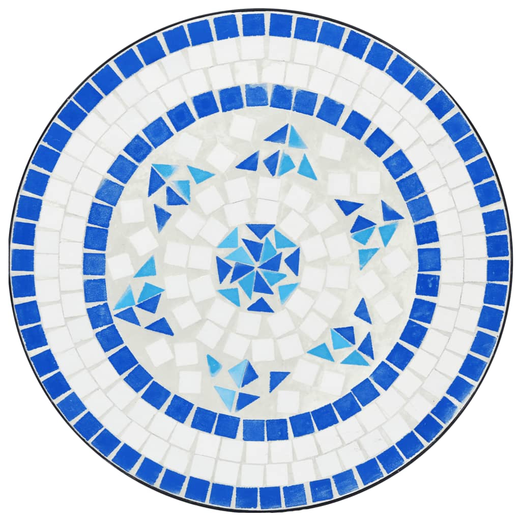 bistrobord med mosaikdesign Ø50x70 cm keramisk blå og hvid