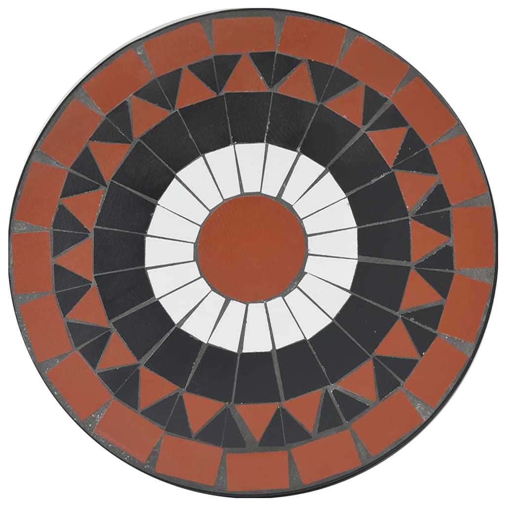 bistrobord mosaikdesign Ø50x70 cm keramik terracotta og hvid