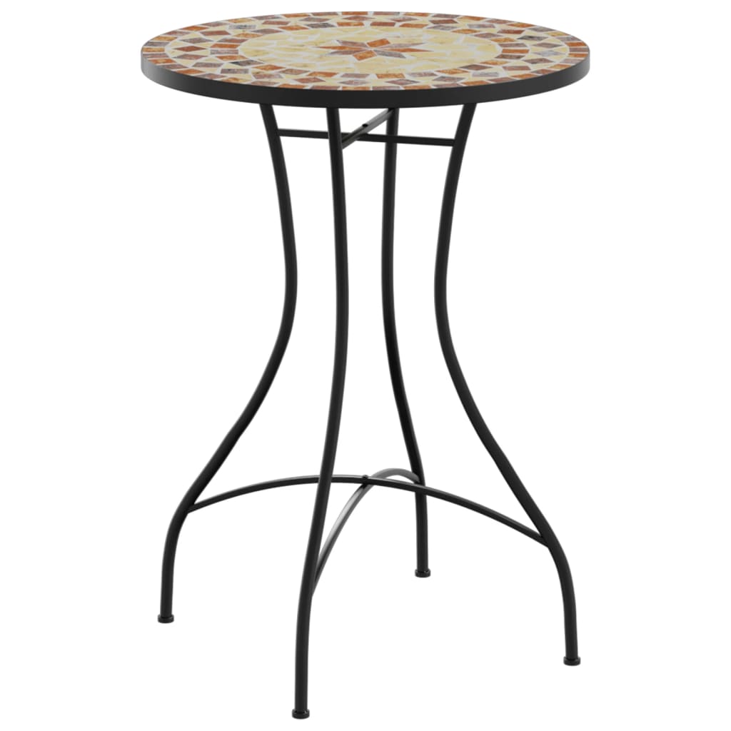 bistrobord mosaikdesign Ø50x70 cm keramik terracotta og hvid