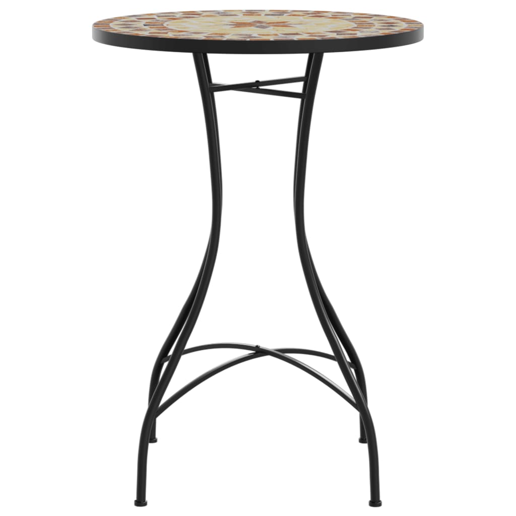 bistrobord mosaikdesign Ø50x70 cm keramik terracotta og hvid