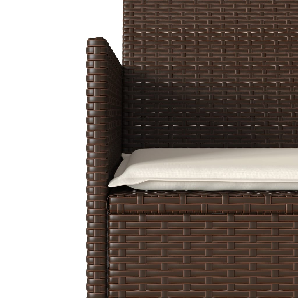 2-personers havesofa med bord og hynder polyrattan brun