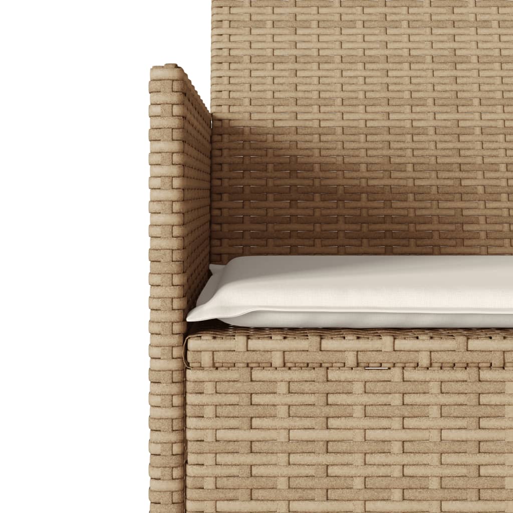 2-personers havesofa med bord og hynder polyrattan beige