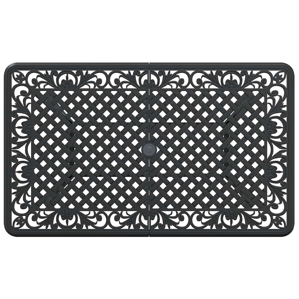 havebord 150x90x72 cm støbt aluminium sort