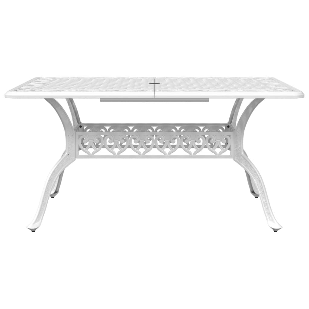 havebord 150x90x72 cm støbt aluminium hvid