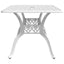 havebord 150x90x72 cm støbt aluminium hvid
