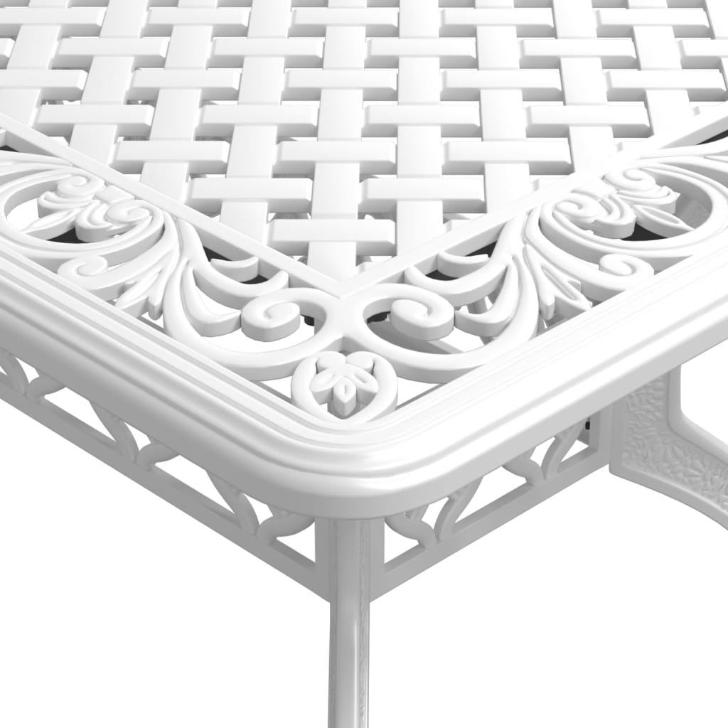 havebord 150x90x72 cm støbt aluminium hvid