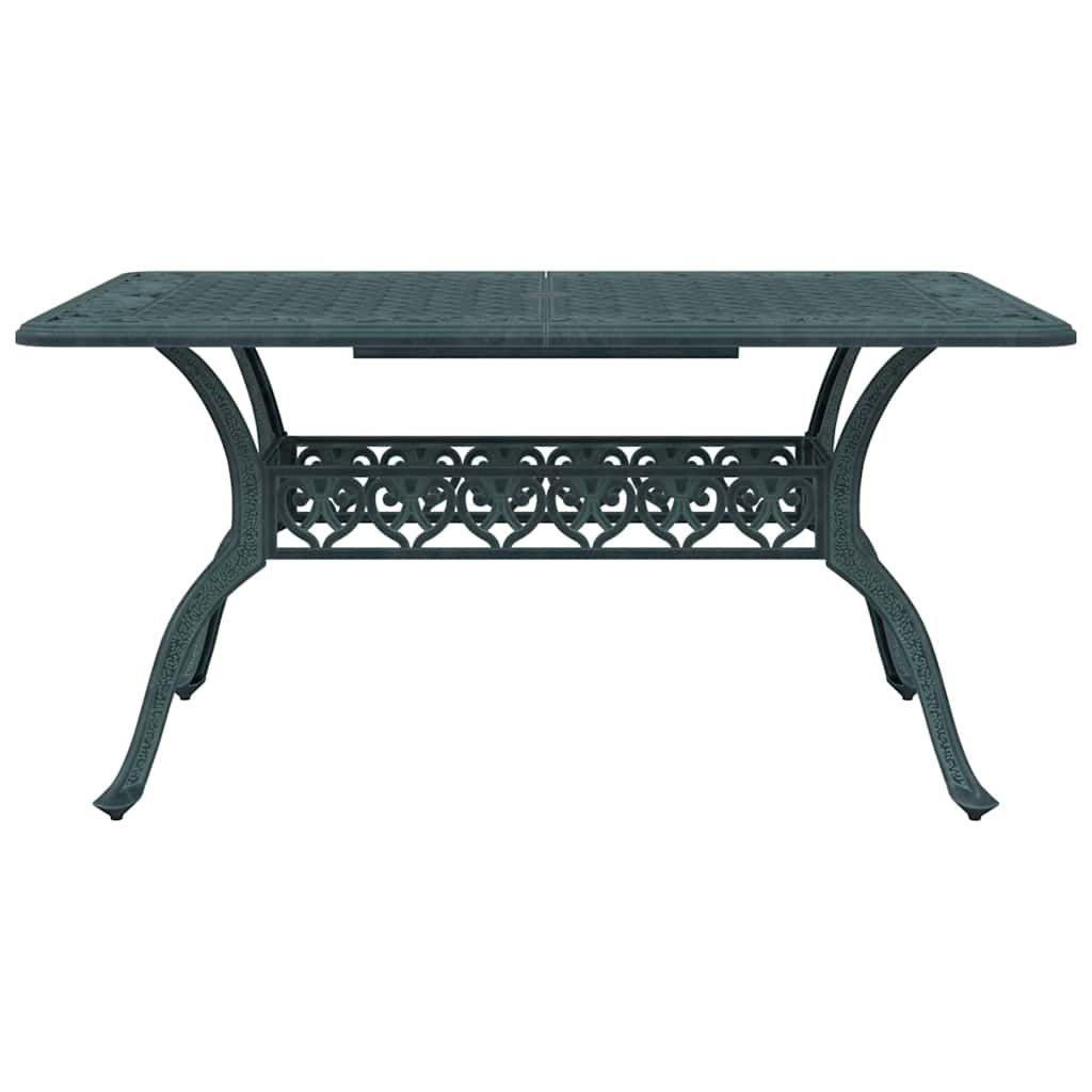 havebord 150x90x72 cm støbt aluminium grøn