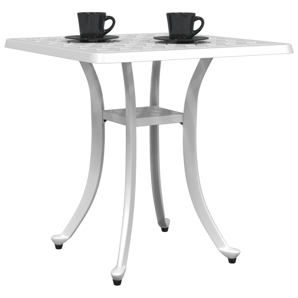 havebord 53x53x53 cm støbt aluminium hvid