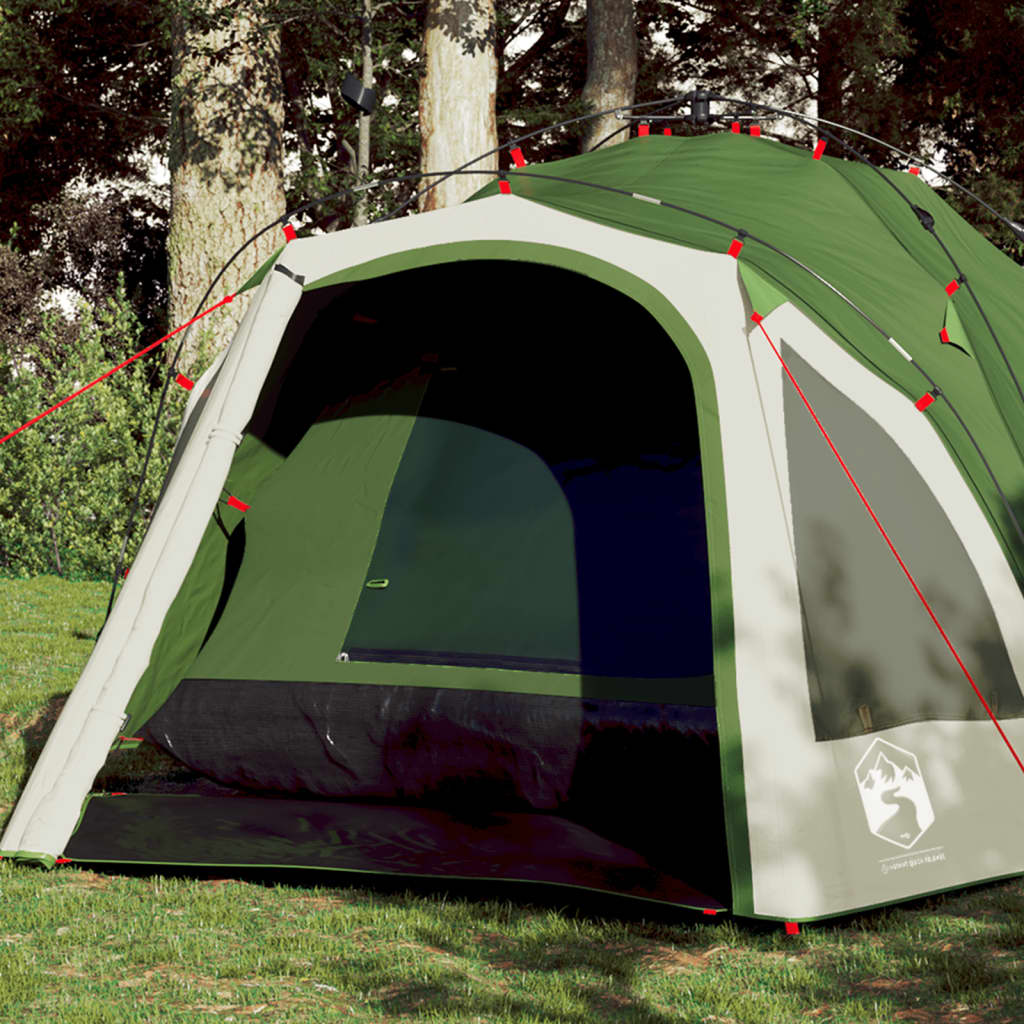 3-personers campingtelt kuppel quick-release grøn
