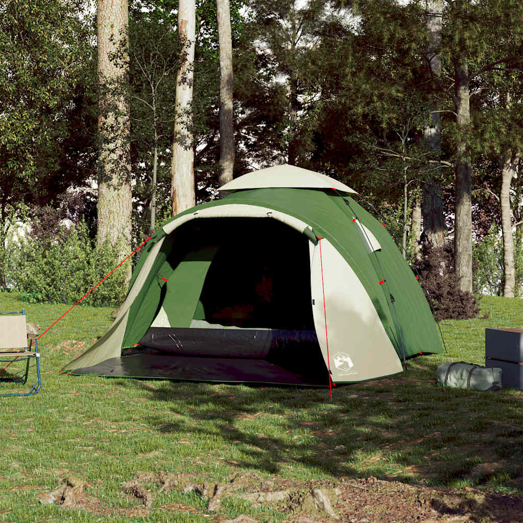 3-personers campingtelt kuppel quick-release grøn
