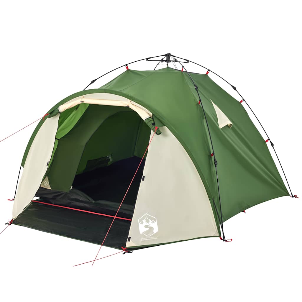 3-personers campingtelt kuppel quick-release grøn