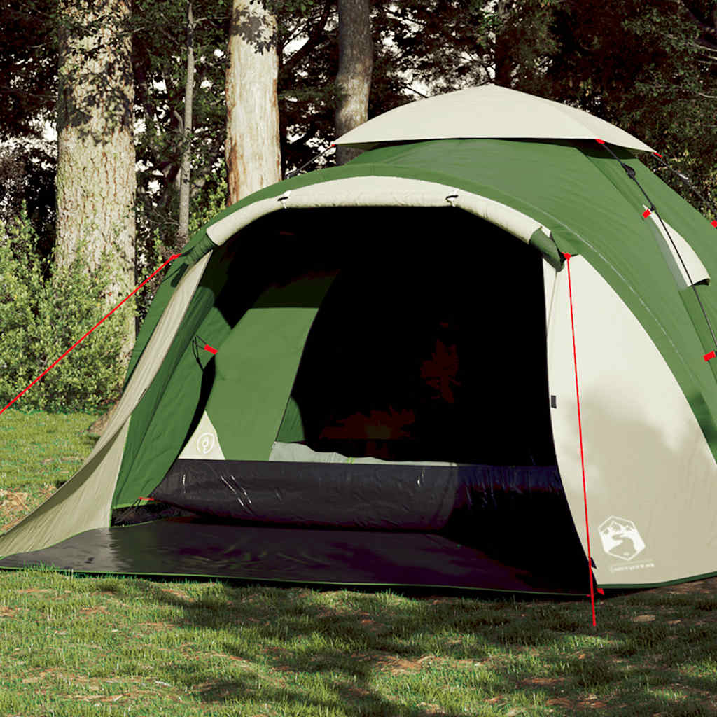 3-personers campingtelt kuppel quick-release grøn