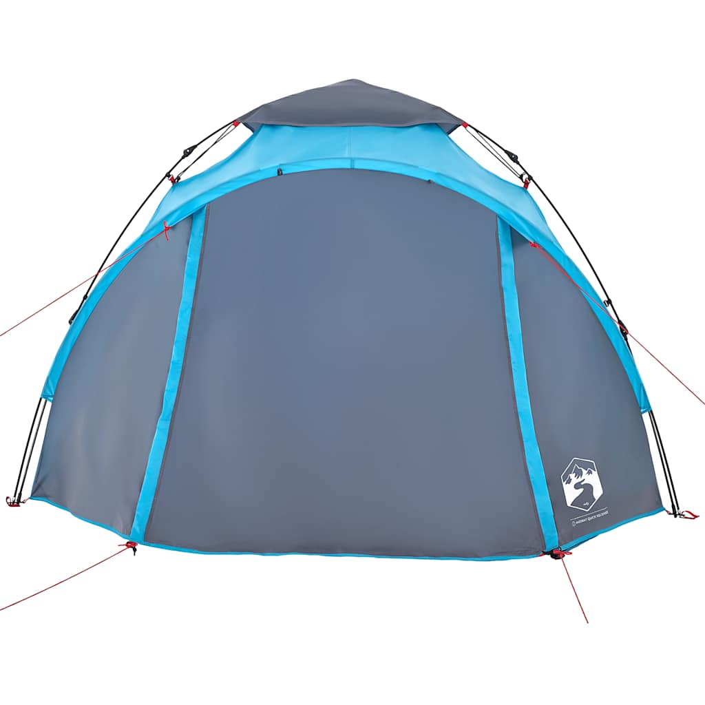 3-personers campingtelt kuppel quick-release blå
