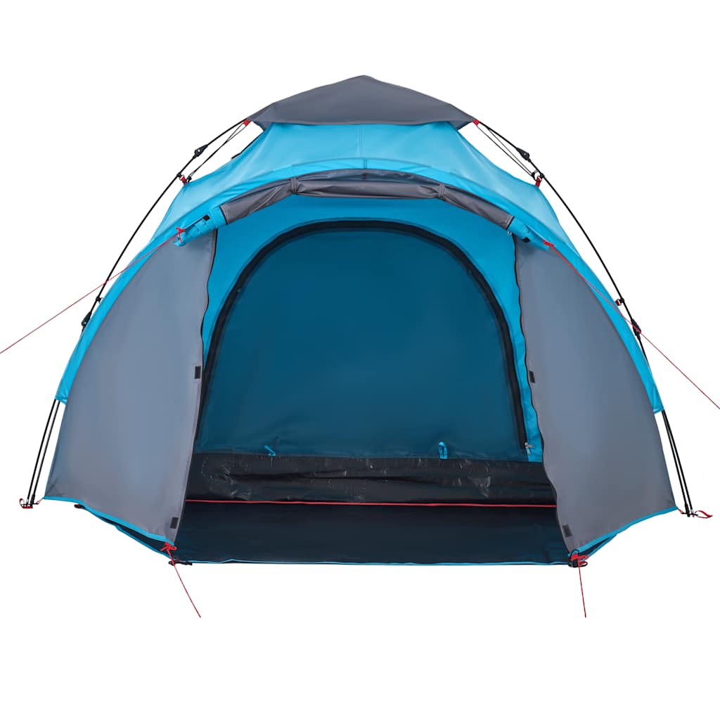 3-personers campingtelt kuppel quick-release blå