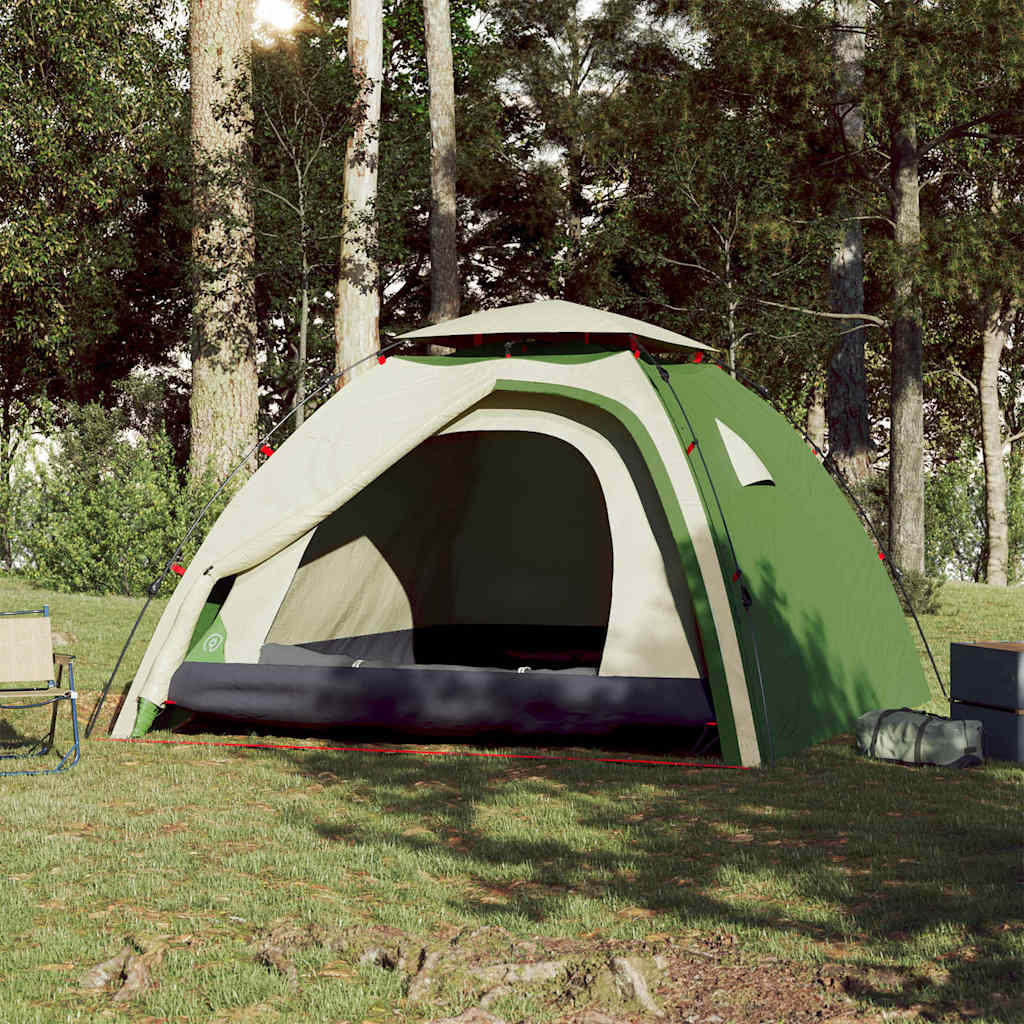 4-personers campingtelt quick-release grøn