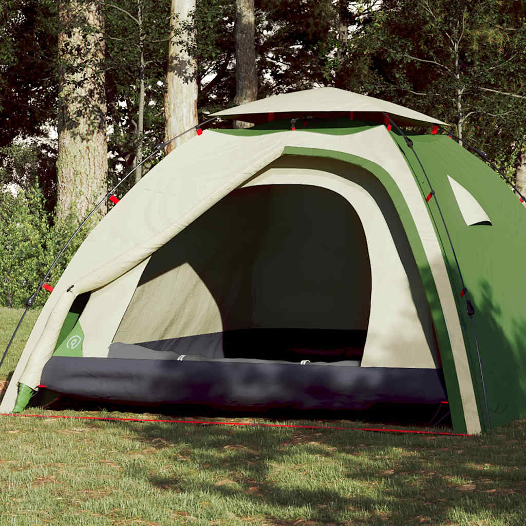 4-personers campingtelt quick-release grøn