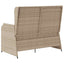 havebænk med hynder og lænefunktion polyrattan beige