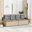 havebænk med hynder og lænefunktion polyrattan beige
