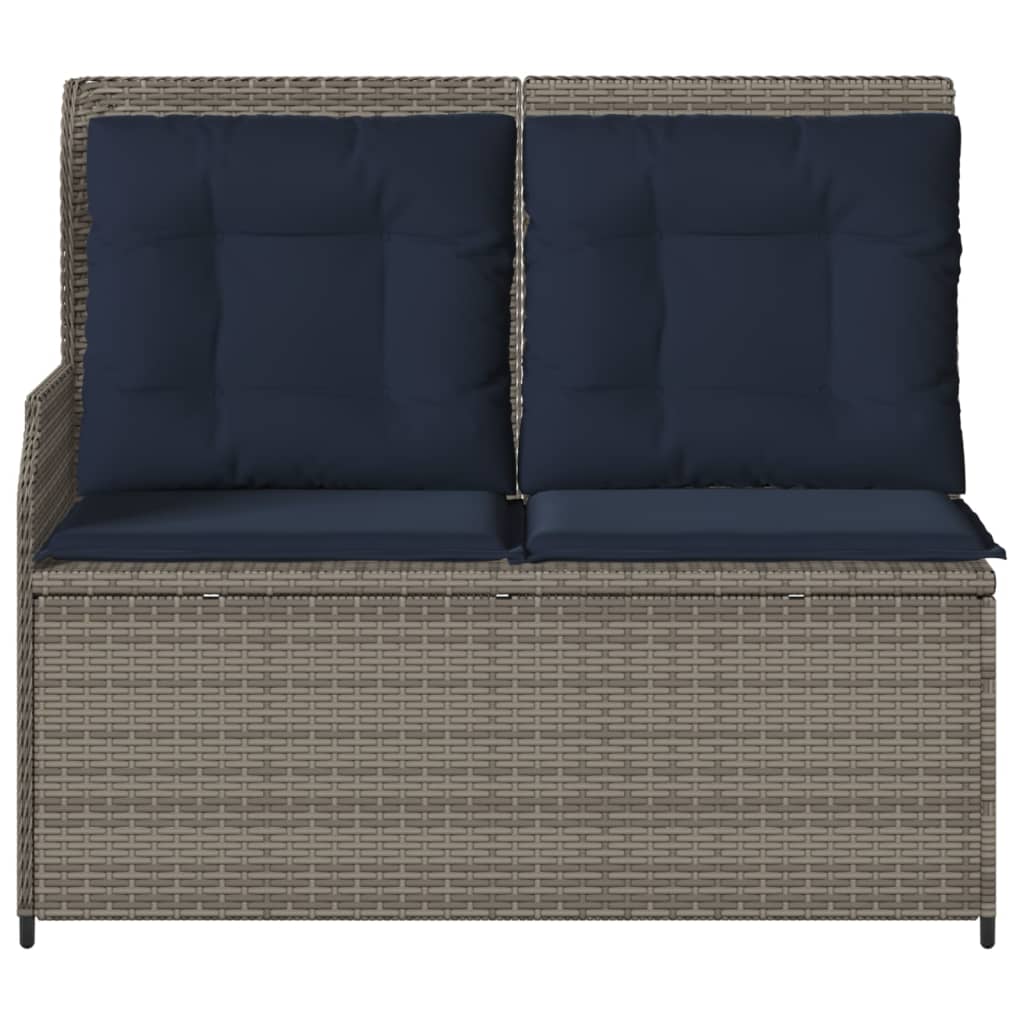 hvilebænk med hynder grå polyrattan
