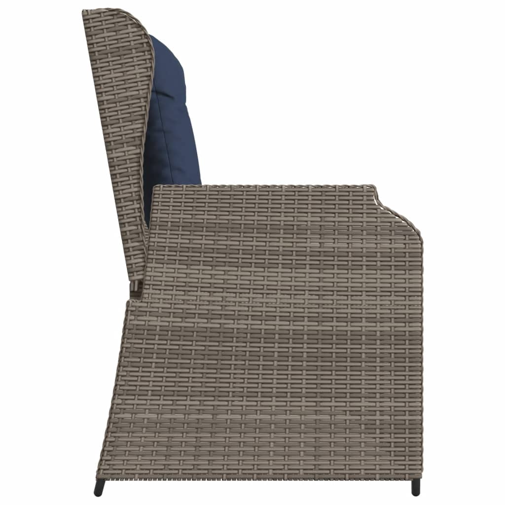 hvilebænk med hynder grå polyrattan